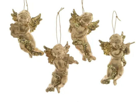 Slika Dekoracija anđeo visećI h10cm; glitter/zlatna