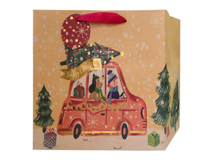 Slika Vrećica 32x26x12; 210 gr.; božIćna; natur/crvena