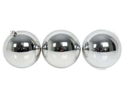 Slika Plastične kuglice 15cm/3kom - srebrna S