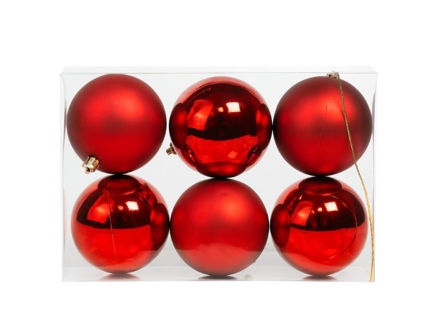 Slika Plastične kuglice 8cm/6kom - crvena S/M