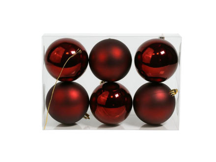 Slika Plastične kuglice 8cm/6kom - bordo S/M