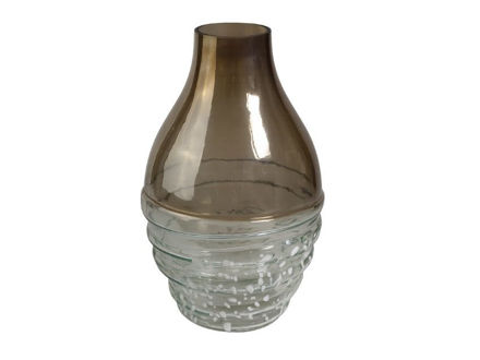 Slika Vaza staklo h37 d22cm; smeđa/bijela