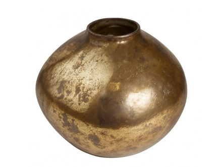 Slika Vaza staklo h25 d26cm; zlatna s efektom