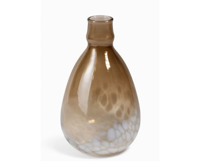 Slika Vaza staklo h31 d20cm; smeđa/bijela