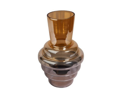 Slika Vaza staklo h30 d19cm; svj.Smeđa/siva