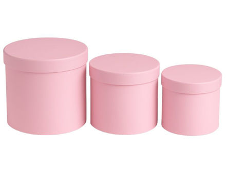 Slika Poklon kutija okrugla s/3; 20/20, 17/17, 15/15cm; roza