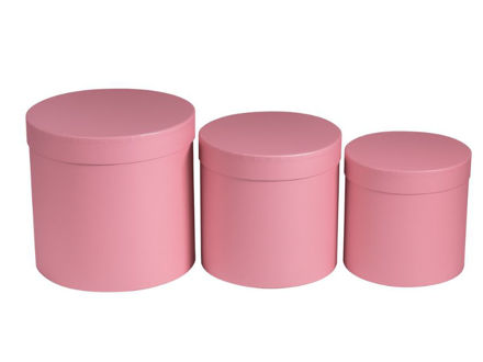 Slika Poklon kutija okrugla s/3; 20/20, 17/17, 15/15cm; antik roza