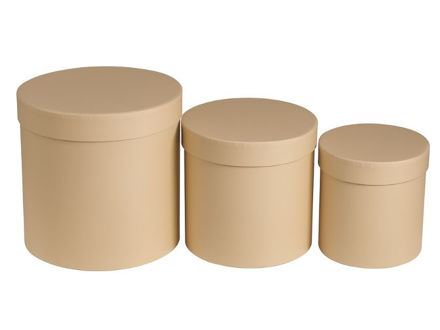 Slika Poklon kutija okrugla s/3; 20/20, 17/17, 15/15cm; sand