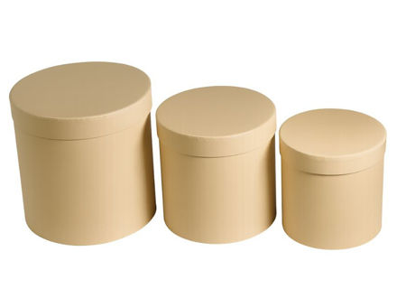 Slika Poklon kutija okrugla s/3; 20/20, 17/17, 15/15cm; krem