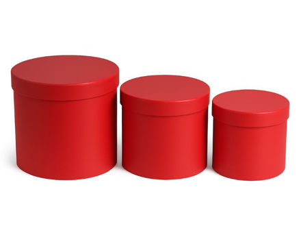 Slika Poklon kutija okrugla s/3; 20/20, 17/17, 15/15cm; crvena