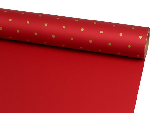 Slika Charm folija rola 58cm x 15mt; crvena/zlatne točke
