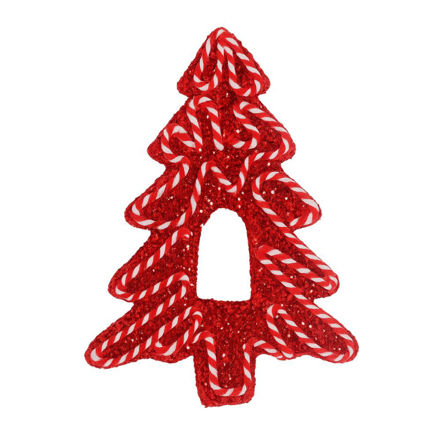 Slika Dekoracija bor 15x12cm; crvena/bijela