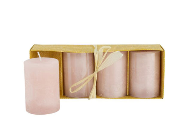 Slika Svijeća frost 5xh7.5cm, 4kom - puder roza