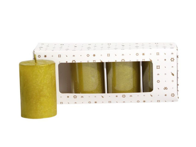 Slika Svijeća metalik 5xh7.5cm, 4kom - šampanj