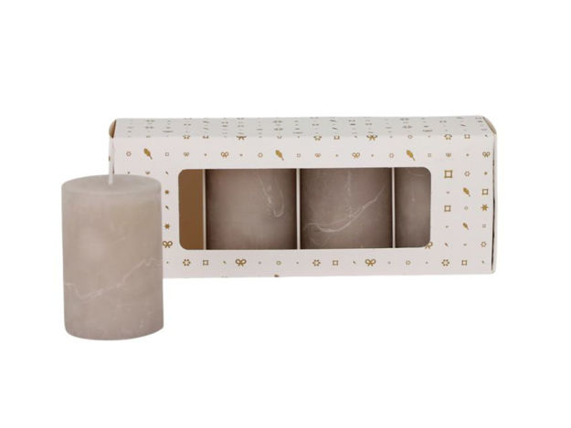 Slika Svijeća frost 5xh7.5cm; 4kom. Topla siva