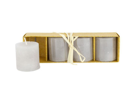 Slika Svijeća frost 4.3xh5cm; 4kom - siva