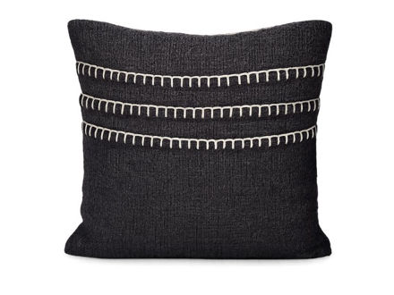 Slika Dekorativna jastučnica 50x50cm; crna s ukrasnim prošivom