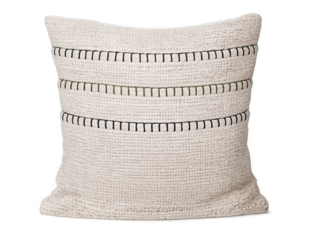 Slika Dekorativna jastučnica juta 50x50cm; krem s ukrasnim prošivom