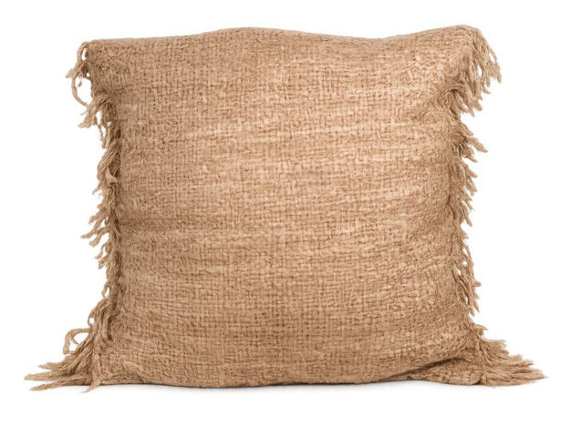 Slika Dekorativna jastučnica juta 50x50cm; natur s ukrasnim resama