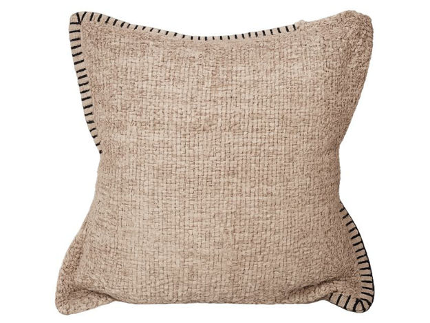 Slika Dekorativna jastučnica juta 50x50cm; natur s ukrasnim rubom