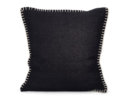 Slika Dekorativna jastučnica 50x50cm; crna s ukrasnim rubom