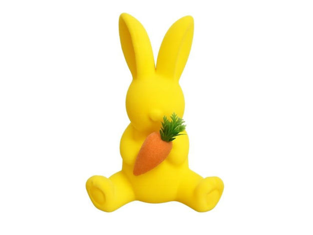 Slika Zec dekorativni s mrkvom 16cm;pliš; žuta