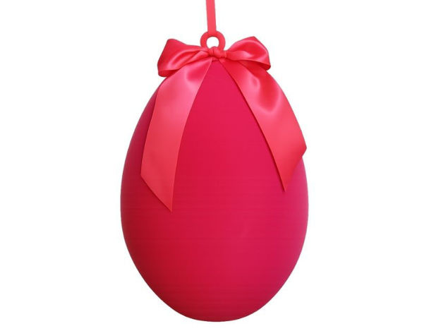 Slika Jaje dekorativno sa satenskom mašnom 40cm; pliš; roza