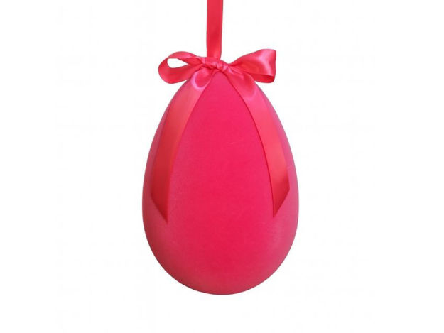 Slika Jaje dekorativno sa satenskom mašnom 20cm; pliš; roza