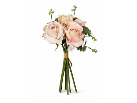 Slika Buket ruža /eukaliptus 26 cm; roza