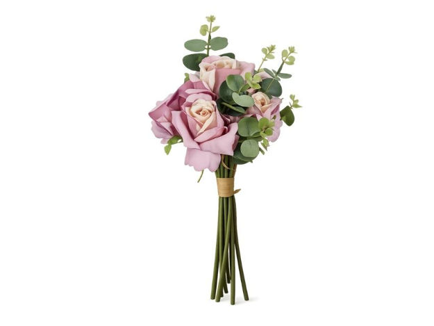 Slika Buket ruža /eukaliptus 26 cm; ljubičasta
