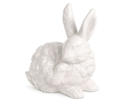 Slika Zec keramički 23.5x17.5x30.5cm; vuneno bijela