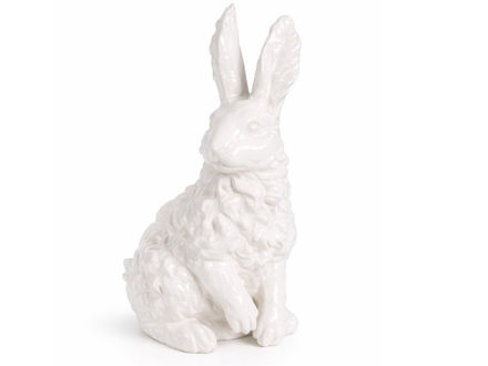 Slika Zec keramički 27x22x46cm; vuneno bijela