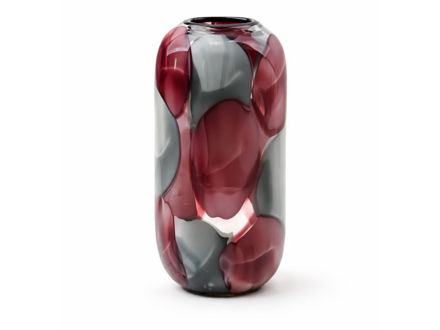 Slika Vaza staklo 17.5x12.5 h32.5cm; bordo/siva