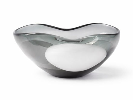 Slika Dekorativna posuda staklo 32x24 h15cm; siva/bijela