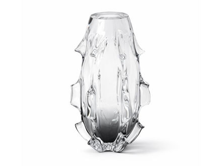 Slika Dekorativna vaza staklo 18.5x18.5 h31cm; transparent siva