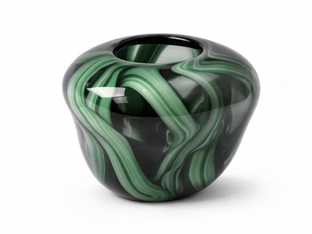 Slika Dekorativna vaza staklo 22.5x22.5 h18cm; skulptura; mix zelena