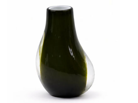 Slika Dekorativna vaza staklo 14x12 h19cm; zelena