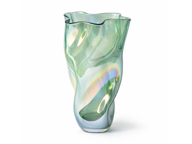 Slika Dekorativna vaza staklo 24x24 h35cm; zelena