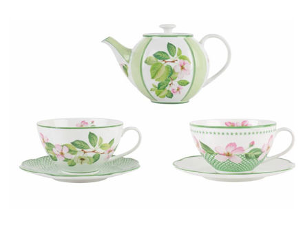 Slika Čajnik s šalicama porculan u poklon kutiji s/3