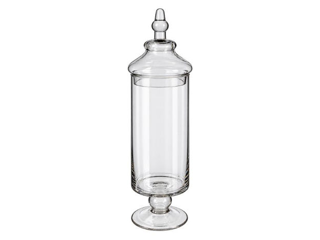 Slika Posuda staklo s poklopcem d14 h50cm; transparent