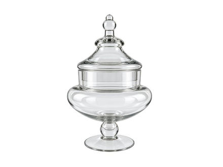 Slika Posuda staklo s poklopcem d14 h43cm; transparent
