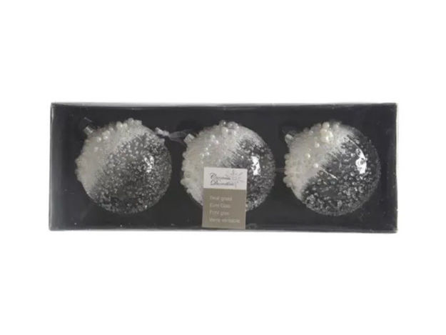 Slika Staklene kuglice s dekoracijom d8cm; s/3kom; transparent