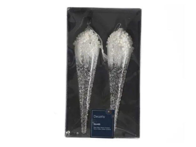 Slika Stakleni ukras d5cm x h24cm; s/2kom; transparent