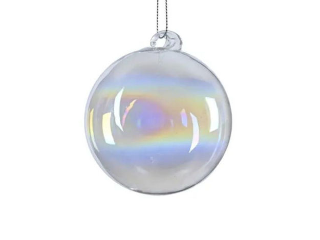 Slika Staklena kuglica d8cm; transparent/iris