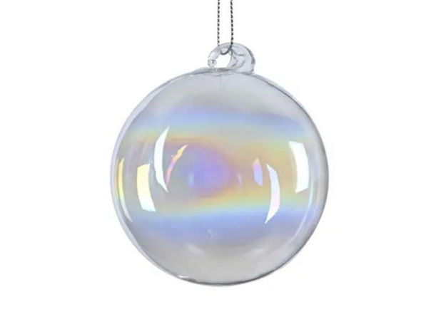 Slika Staklena kuglica d12cm; transparent/iris