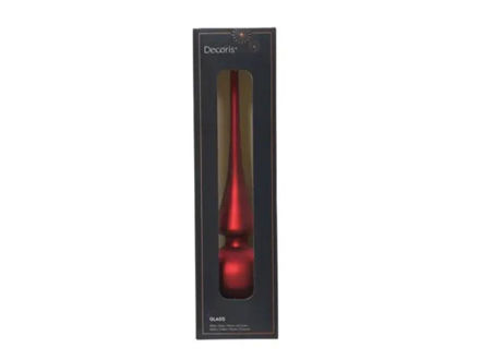 Slika Stakleni vrh za bor d6cm x h26cm; crvena