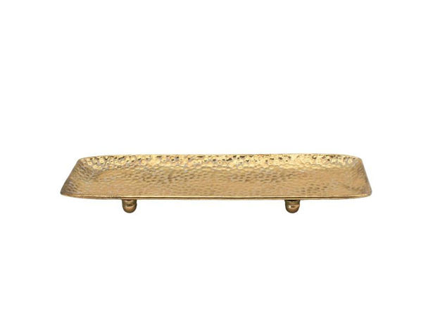 Slika Dekorativni pladanj metalni 39.5x15cm; zlatna
