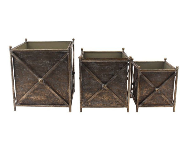 Slika Posuda metalna 26.5x26.5x29.5cm; zlatna