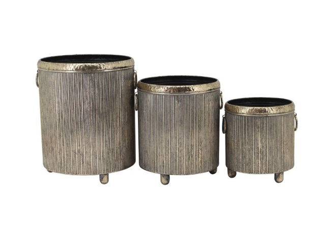 Slika Posuda metalna na nogice 27.5x25.5x28cm; antik zlatna